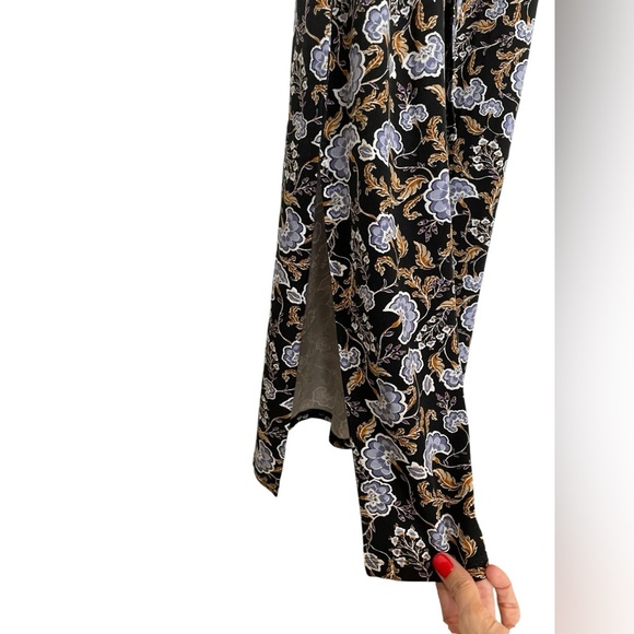 NWT Garnet Hill Linden Knit Dress Long Sleeve Tencel Floral Tie Waist Maxi Sz S - Picture 10 of 16